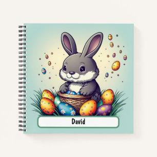 Cuaderno Portátil conejo de Pascua con nombre Personalizado