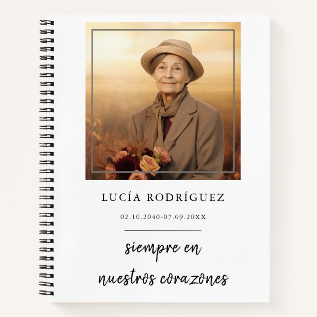 Cuaderno Portátil conmemorativo español Keepsake con foto (Anverso)