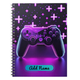 Cuaderno Portátil controlador Neon Gamer - Nombre editable