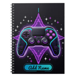 Cuaderno Portátil controlador Neon Gamer - Nombre editable