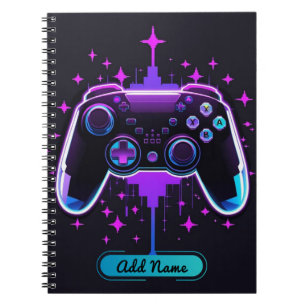 Cuaderno Portátil controlador Neon Gamer (Nombre editable)