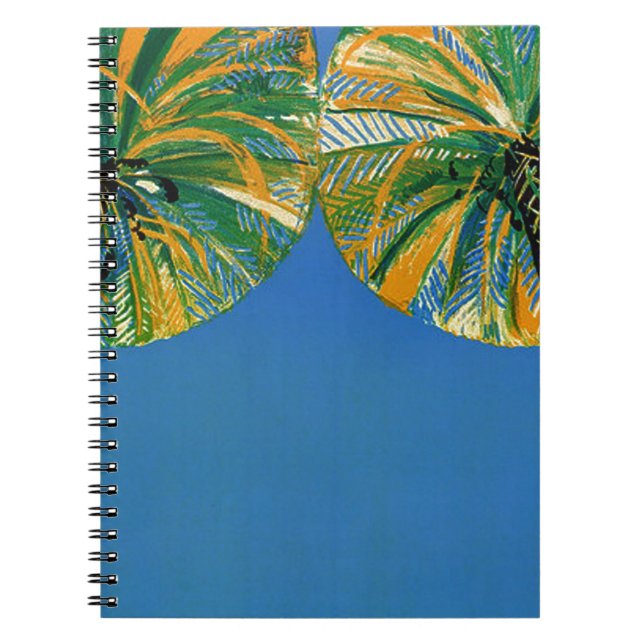 Cuaderno Portátil Cote D'Azur de palmeras antiguas (Frente)