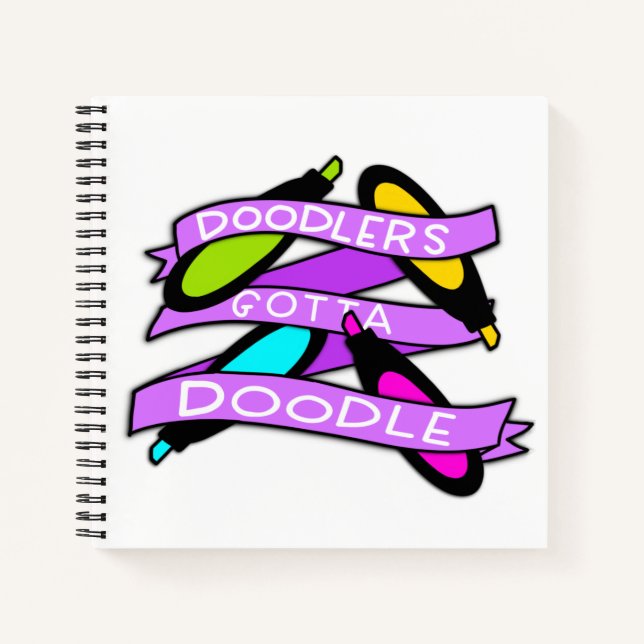 Cuaderno Portátil Cuadrado Doodle (Anverso)