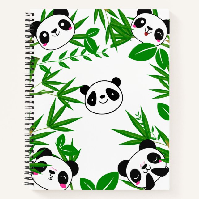 Cuaderno Portátil Cute Panda para niños (Anverso)