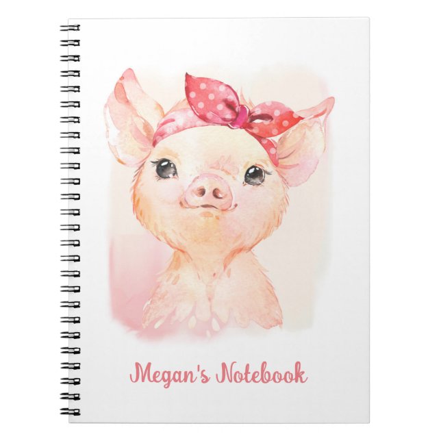 Cuaderno Portátil Cute Pig (Frente)