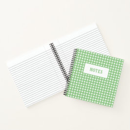 Cuaderno Portátil Cute Verde Sage y White Plaid