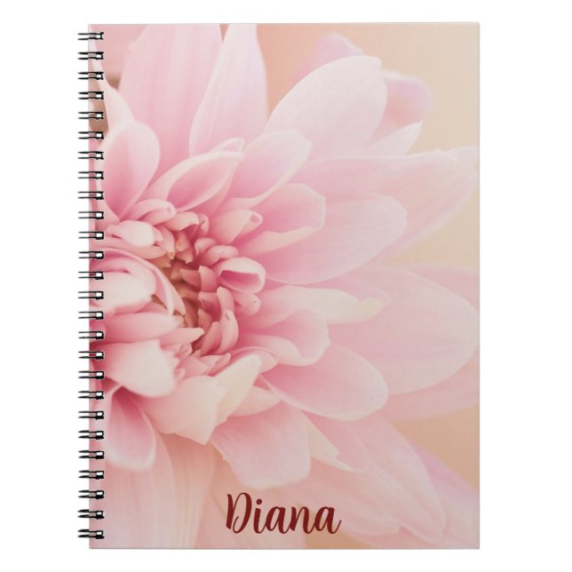 Cuaderno Portátil Dahlia rosa de Bonito personalizado (Frente)