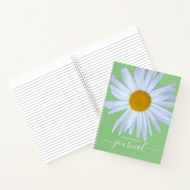 Cuaderno Portátil Daisy Photo Green Script Name (Interior)