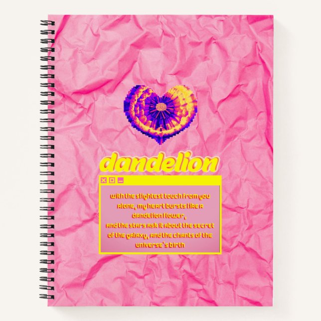 Cuaderno portátil dandelion-artístico-soft-feminine-espirit (Anverso)