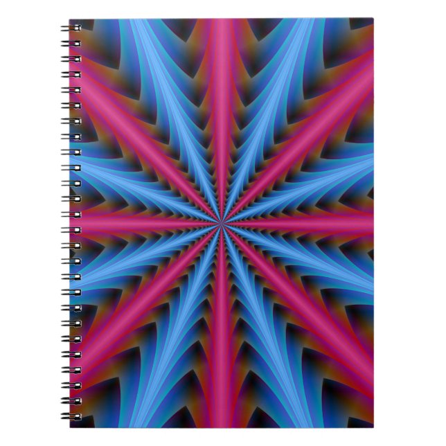 Cuaderno Portátil de 16 segmentos en rosa y azul (Frente)