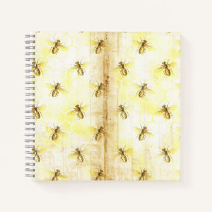 Cuaderno Portátil de abejas amarillas de color vintage pers