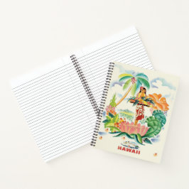 Cuaderno Portátil de afiche de viaje de Hawái de época