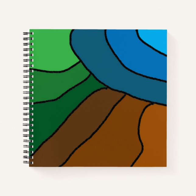 Cuaderno Portátil de amanecer azul (Anverso)