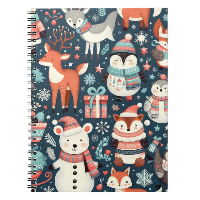 Cuaderno Portátil de animales de invierno (Frente)