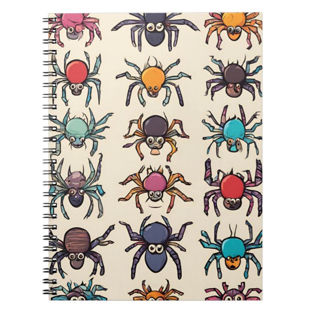 Cuaderno Portátil de araña colorido - Diseño Personalizado  (Frente)