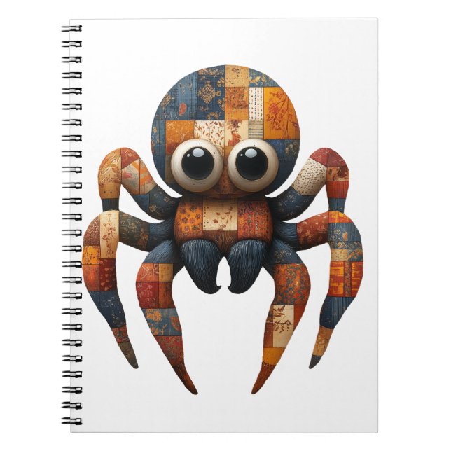 Cuaderno Portátil de araña de trabajo en mosaico (Frente)