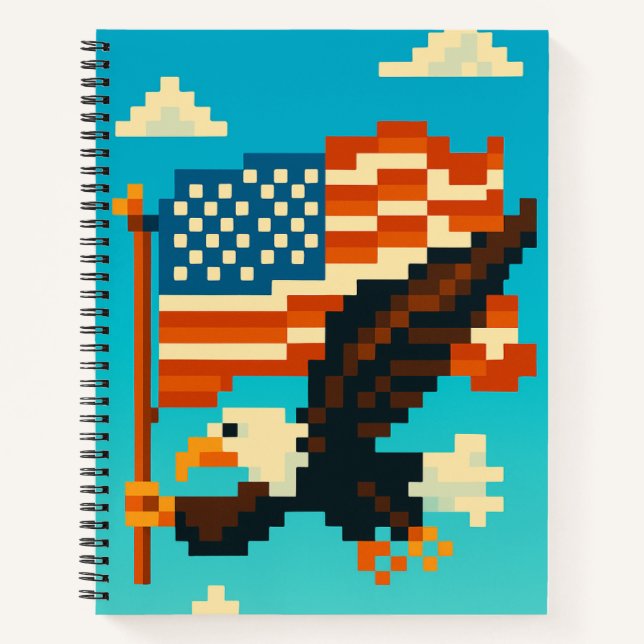 Cuaderno Portátil de arte American Eagle Pixel (Anverso)