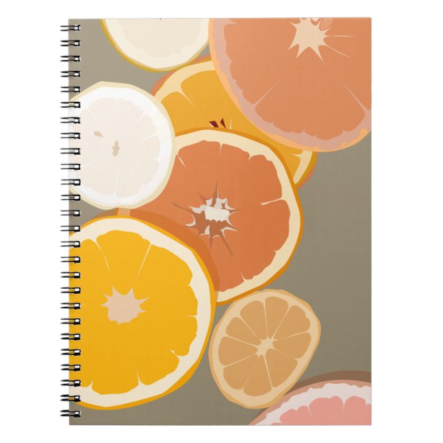 Cuaderno Portátil de arte de cítricos Grapefruit Naranja li (Frente)