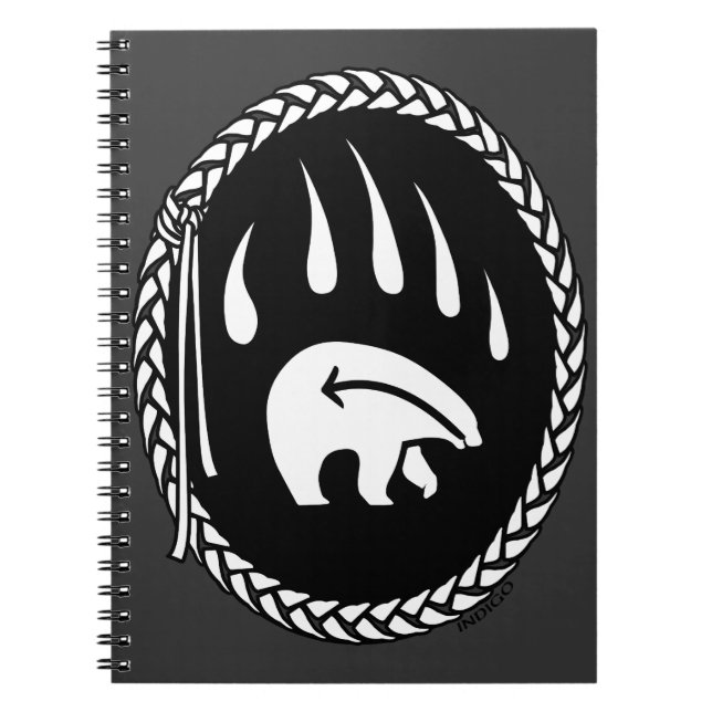 Cuaderno Portátil de arte de oso nativo tribal (Frente)