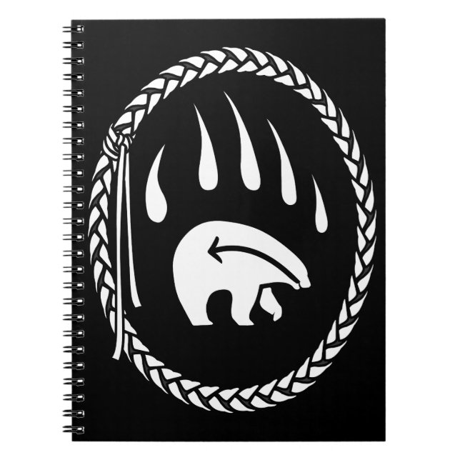 Cuaderno Portátil de arte de oso nativo tribal (Frente)