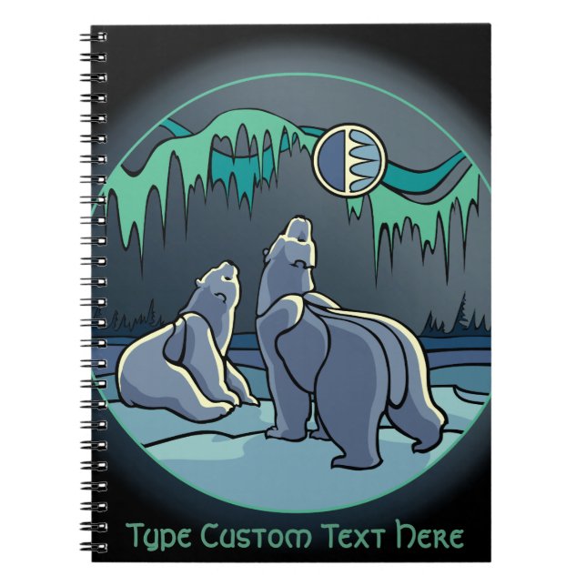 Cuaderno Portátil de arte de oso polar personalizado (Frente)