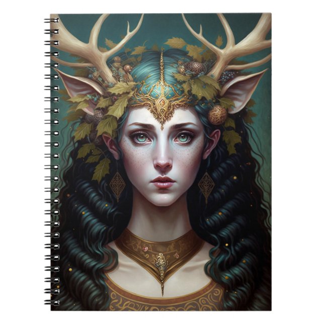 Cuaderno Portátil de arte Deer Lady Fantasy (Frente)