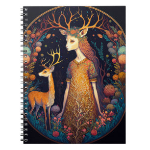 Cuaderno Portátil de arte Deer Lady Fantasy