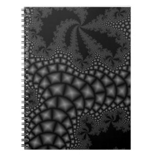 Cuaderno Portátil de arte fractal blanco y negro