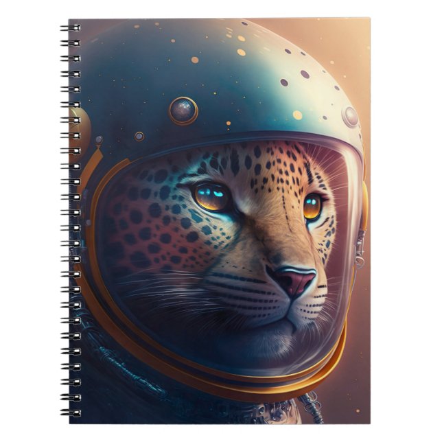 Cuaderno Portátil de astronauta jaguar adorable (Frente)