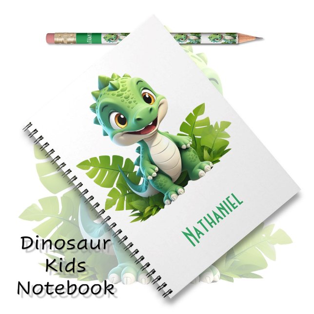Cuaderno Portátil de aventuras de Dino Verde para niños (Subido por el creador)