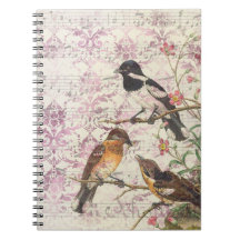 Portátil de aves victorianas de época | Escritura 