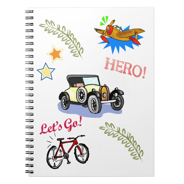 Cuaderno Portátil de avión para coches de bicicleta Hero (Frente)