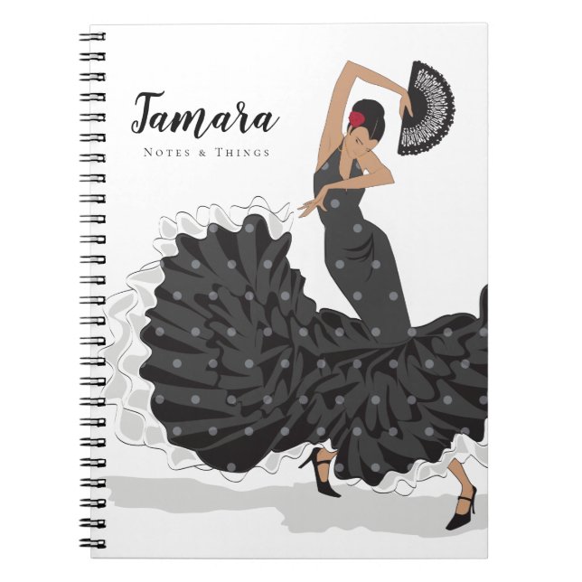 Cuaderno Portátil de bailarina de personalizable Flamenco (Frente)