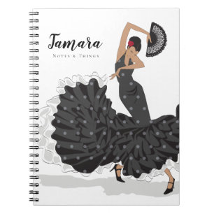Cuaderno Portátil de bailarina flamenco de Personalizable