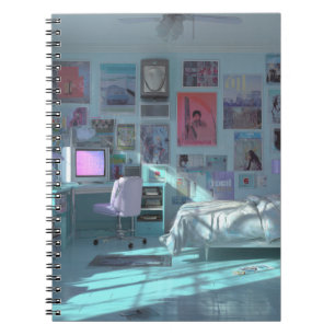 Cuaderno Portátil de baja presión de vaporwave estético