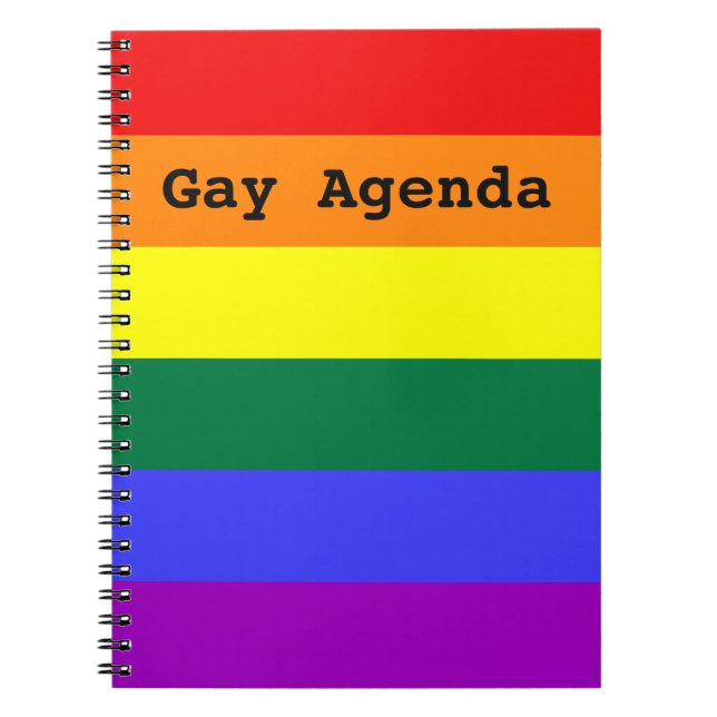 Cuaderno Portátil de banda sólida arco iris de agenda gay (Frente)