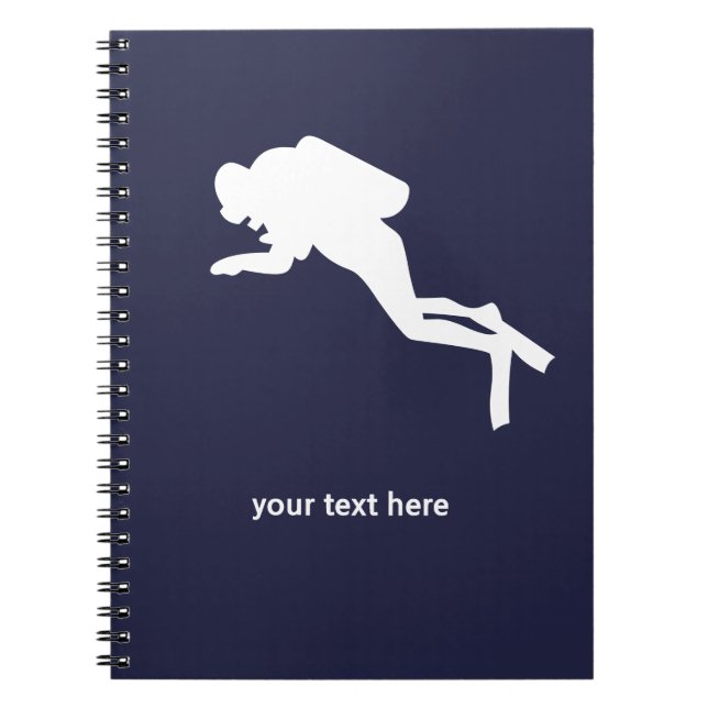 Cuaderno Portátil de buceador Scuba personalizado (Frente)