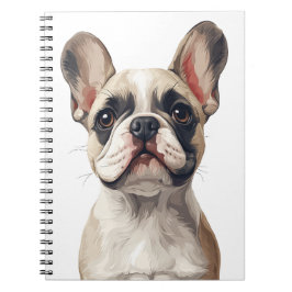 Cuaderno Portátil de Bulldog francés blanco