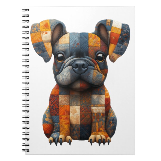 Cuaderno Portátil de Bulldog francés en mosaico (Frente)