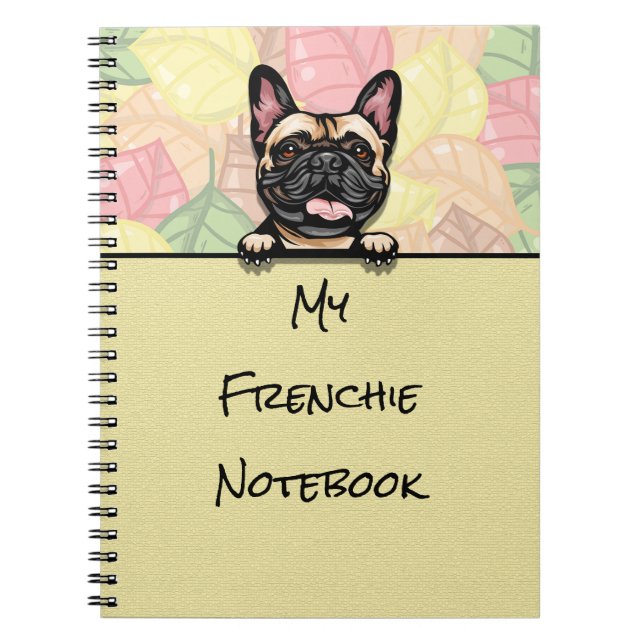 Cuaderno Portátil de Bulldog francés peeking Cute (Frente)