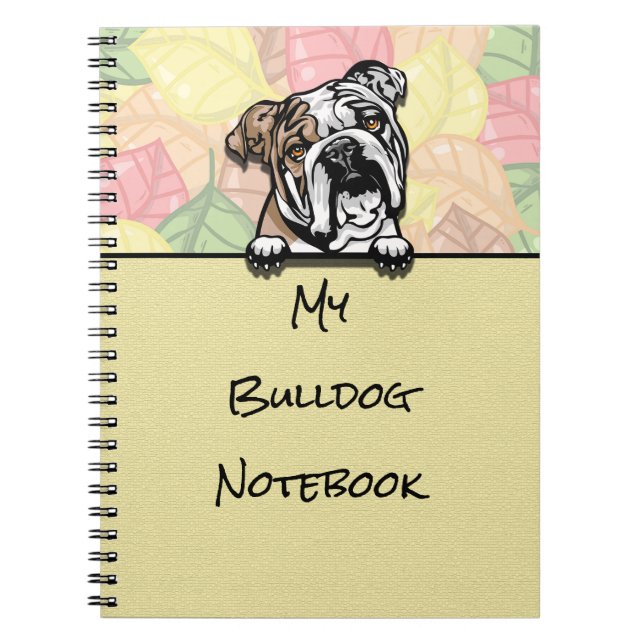Cuaderno Portátil de Bulldog peeking Cute (Frente)