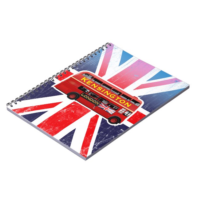 Cuaderno Portátil de bus de doble decker rojo clásico de Lo (Lado Izquierdo)