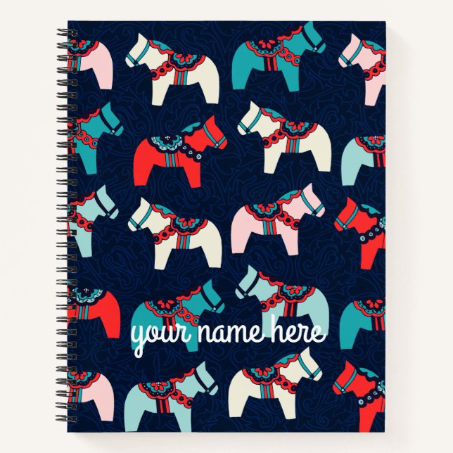 Cuaderno Portátil de caballos de Dala personalizado (Anverso)