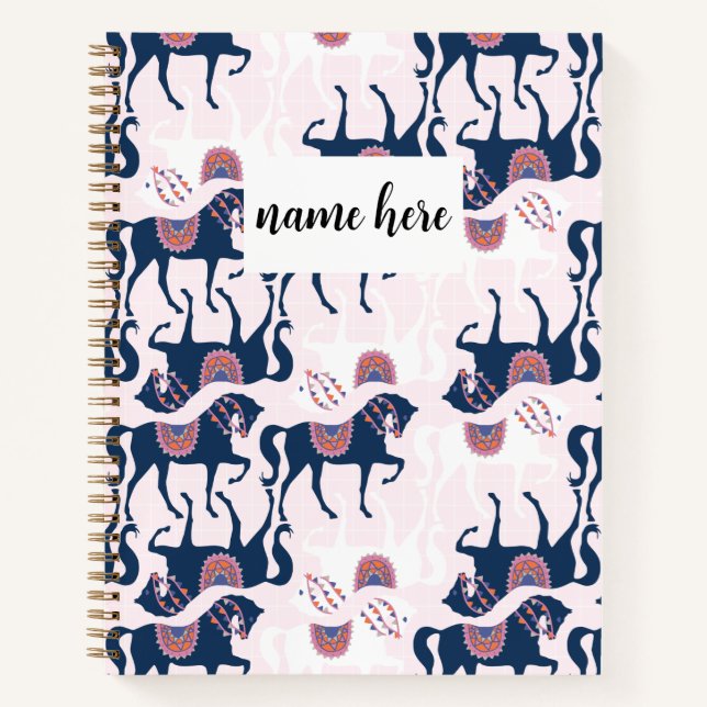 Cuaderno Portátil de caballos personalizado (Anverso)