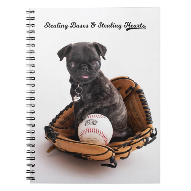 Cuaderno Portátil de cachorro de béisbol (Frente)