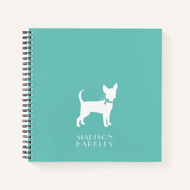 Cuaderno Portátil de cachorro de perro de Chihuahua (Anverso)