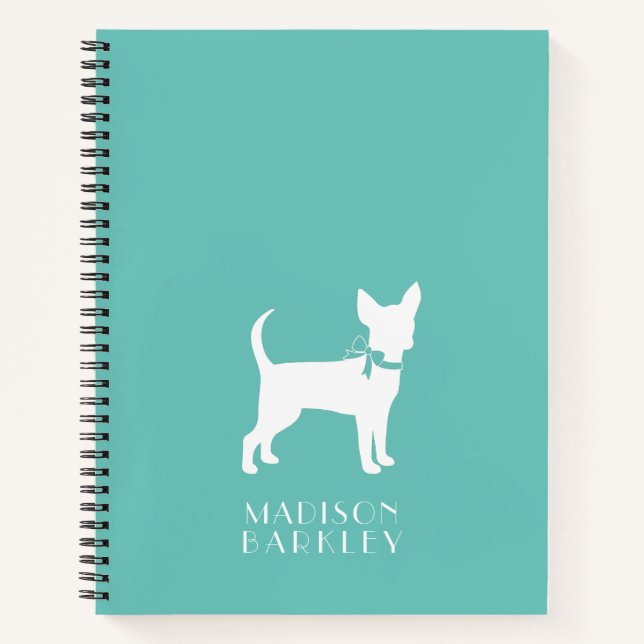 Cuaderno Portátil de cachorro de perro de Chihuahua (Anverso)