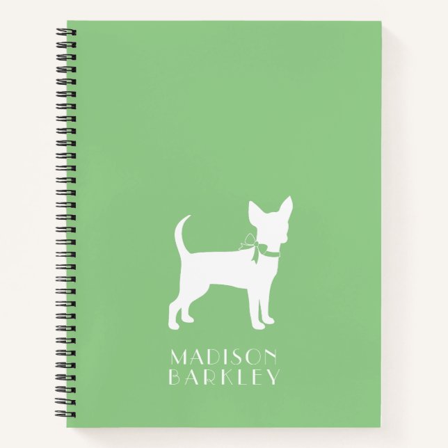 Cuaderno Portátil de cachorro de perro de Chihuahua (Anverso)