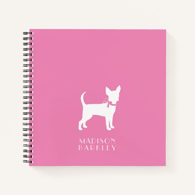 Cuaderno Portátil de cachorro de perro de Chihuahua (Anverso)