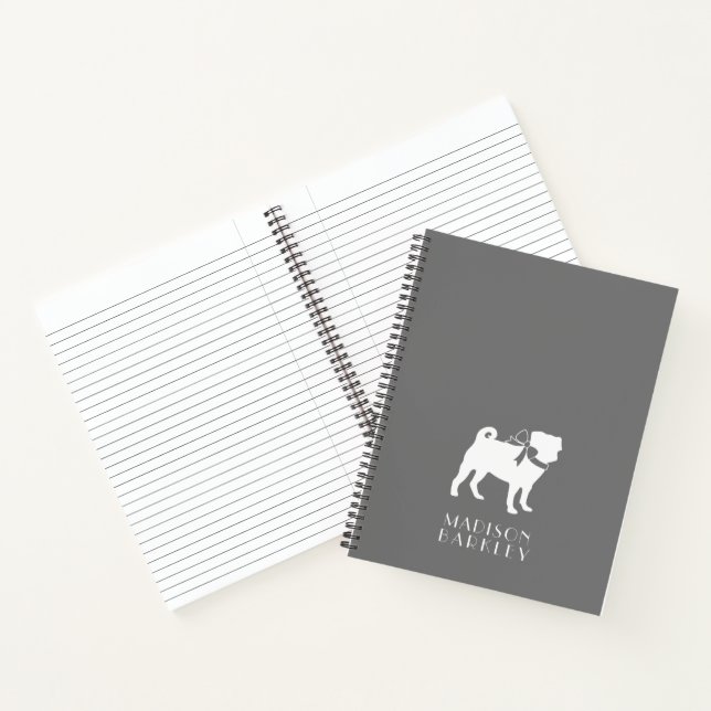 Cuaderno Portátil de cachorro de perro de pug (Interior)